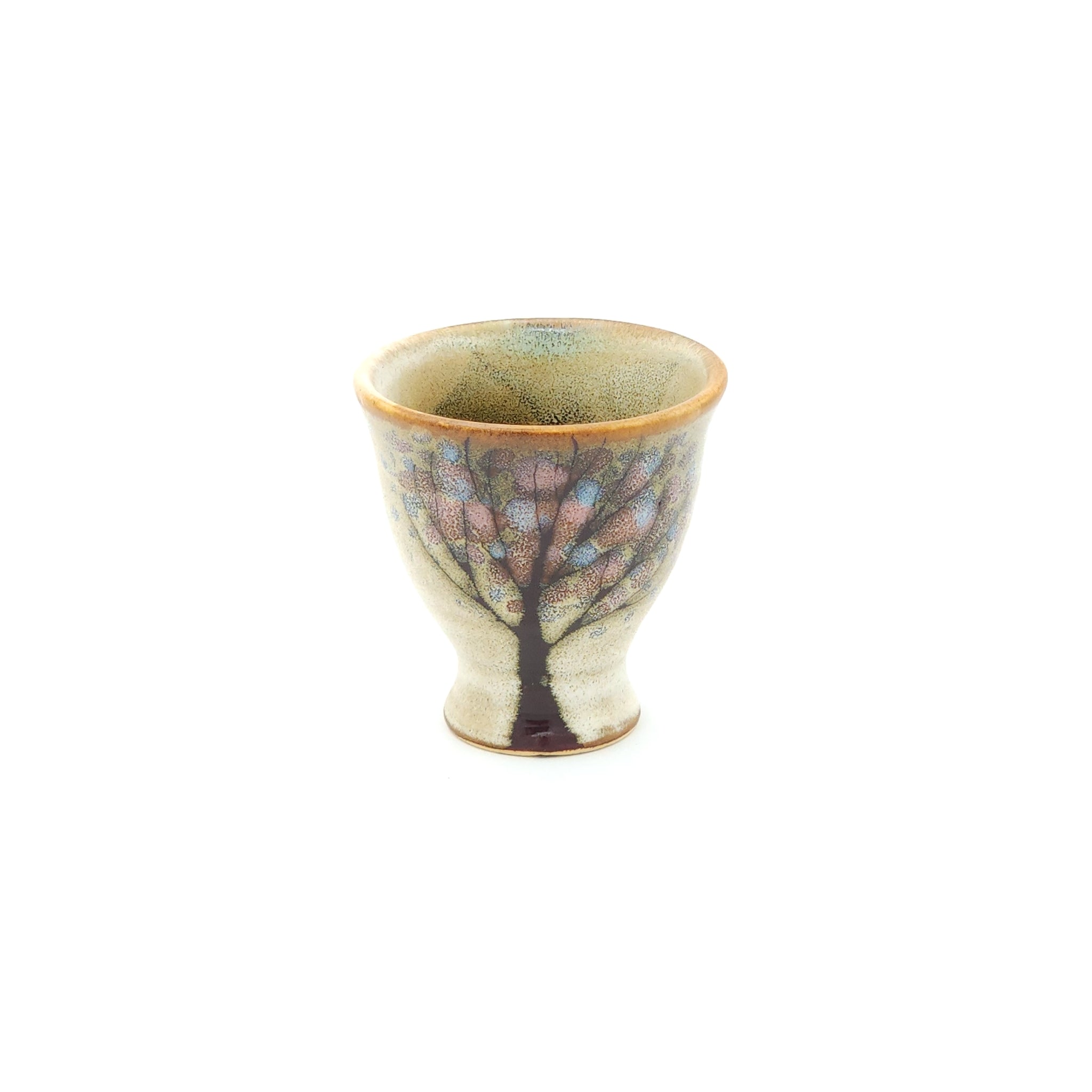 A front view of a Japanese Conical Sake cup. Tsukushi
