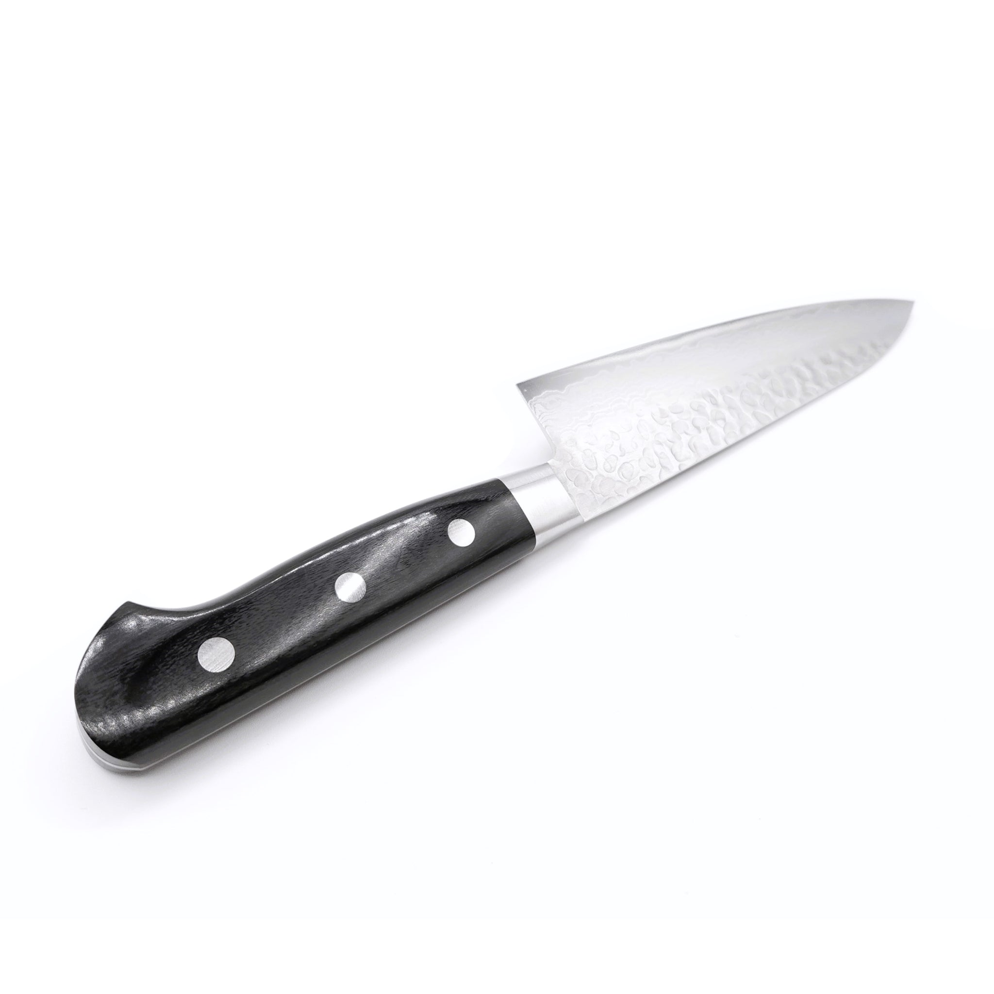 top side  view of a Japanese Santoku Kitchen Knife 180mm