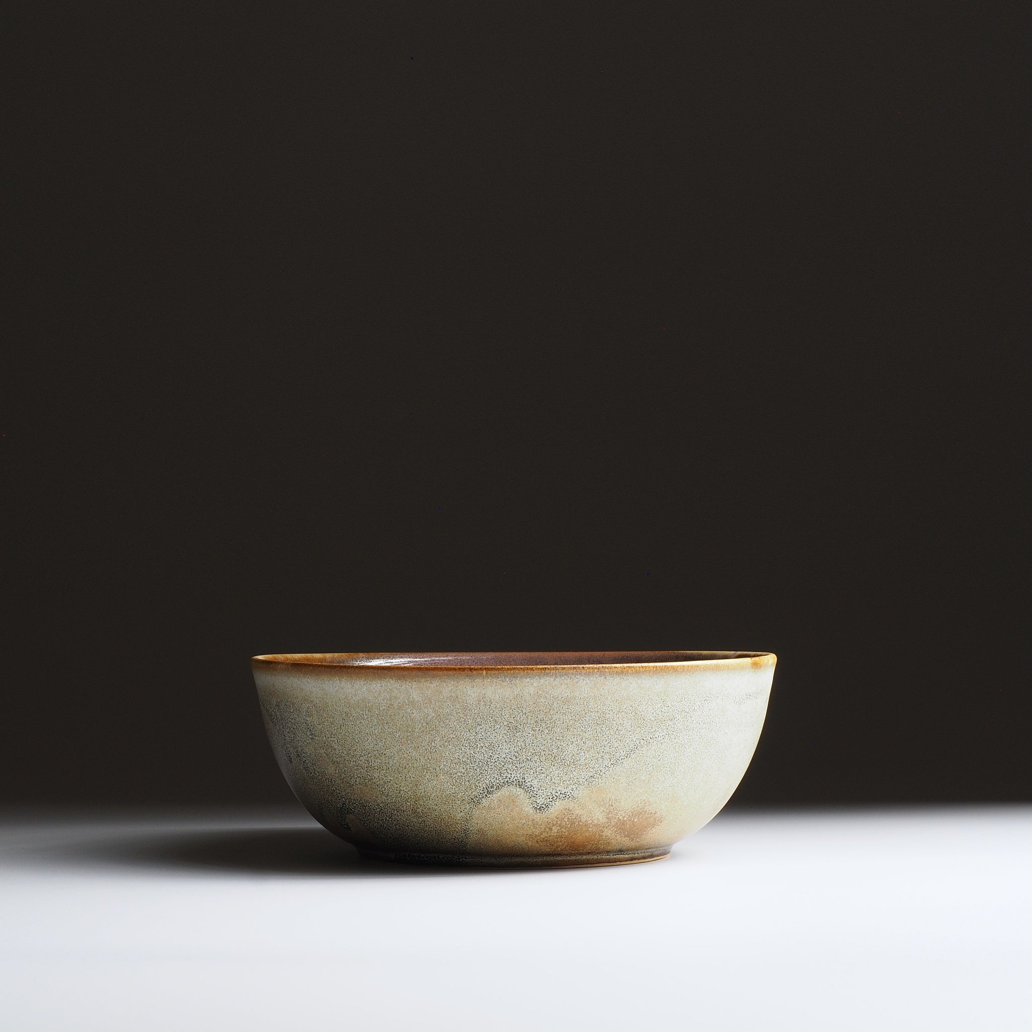 Harukaze Pink Cherry Blossoms salad bowl by Kazuhiro Kojima, full frontal view.