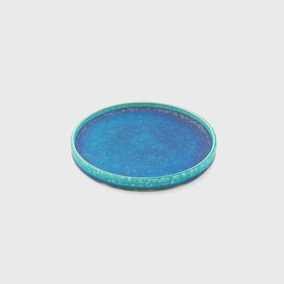 Rotating Small Turquoise round Plate. Tsukushi