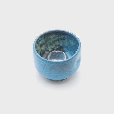 Video of a dark blue Japanese Pottery Teacup.