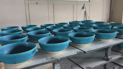 Japanese pottery out of the kiln (landscape). Tsukushi
