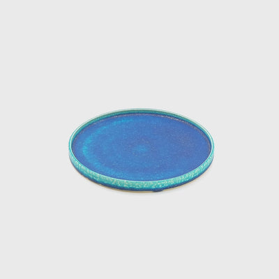 rotating Medium Turquoise Round plate. Tsukushi